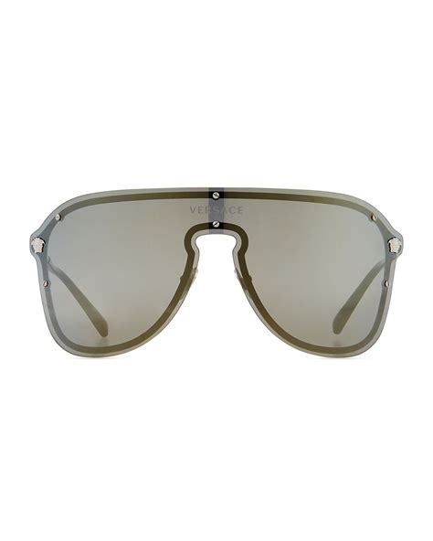 Versace Greek Key Shield Sunglasses 